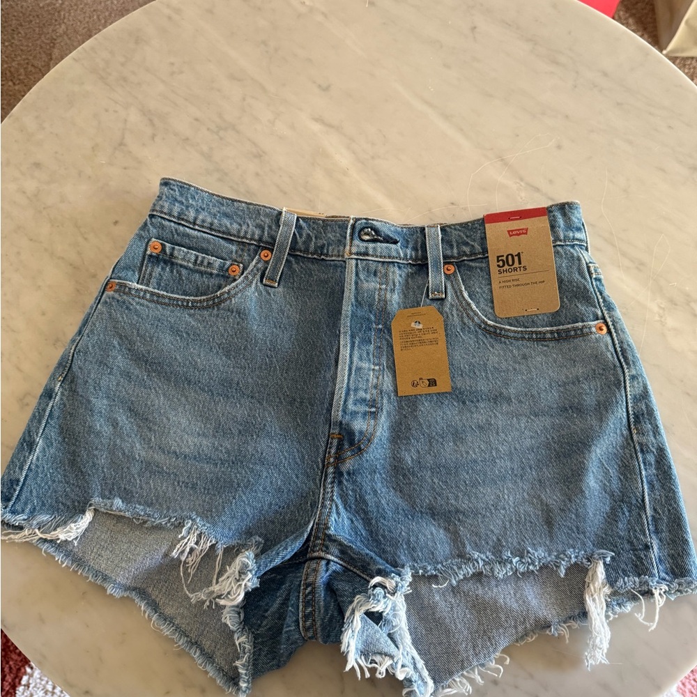 Levi's Women's Distressed Blue Jean Shorts